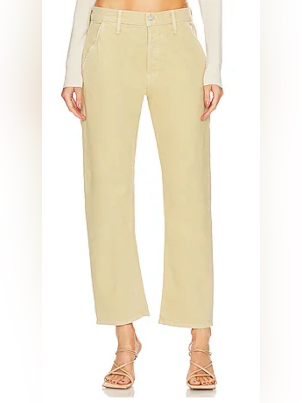 Mother Superior The Ditcher Flood Straight-Leg Work Pants in Pale Green GUC 1008
